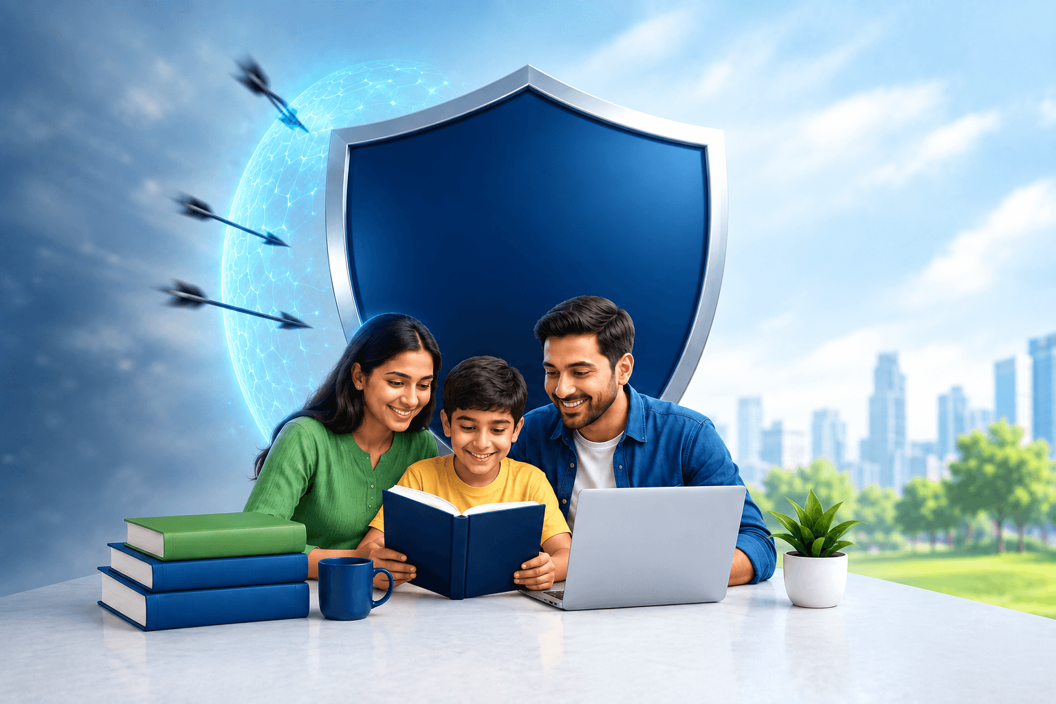 A financial advisor guiding a family through their savings plan